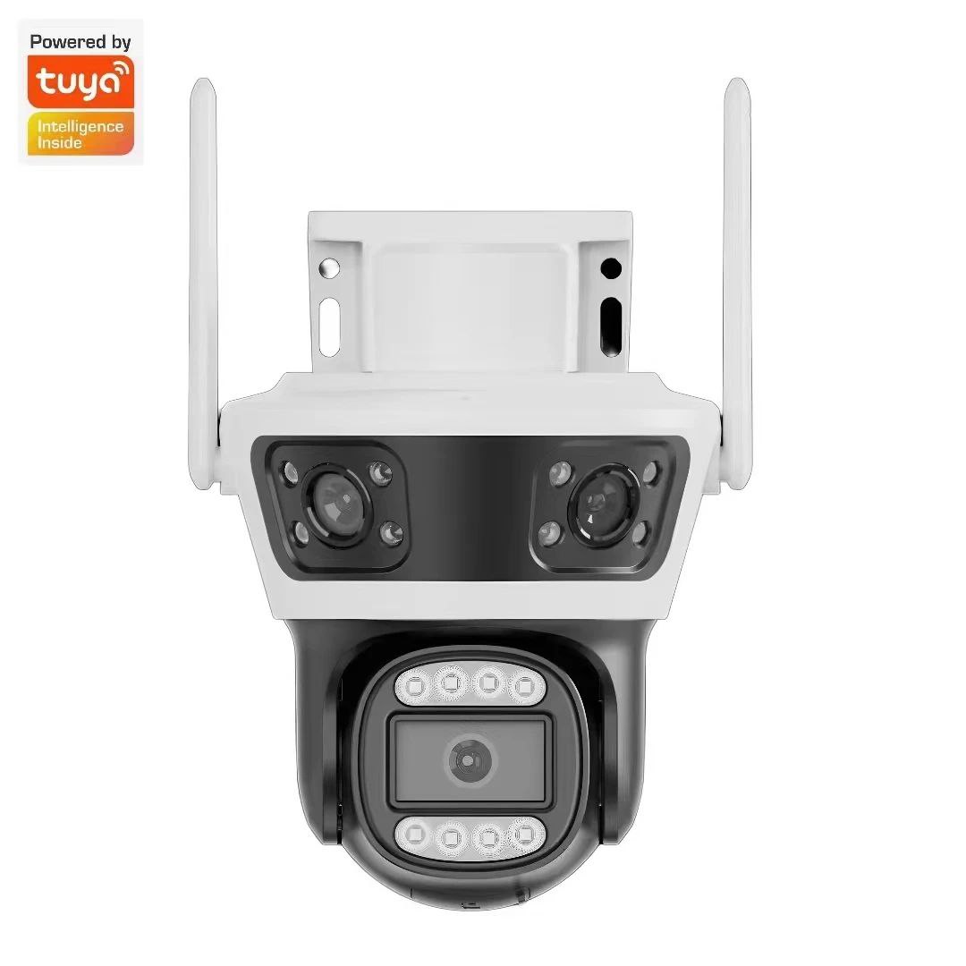 Câmera Wi-Fi Tuya Smart à prova d'água de 9.0MP com três lentes