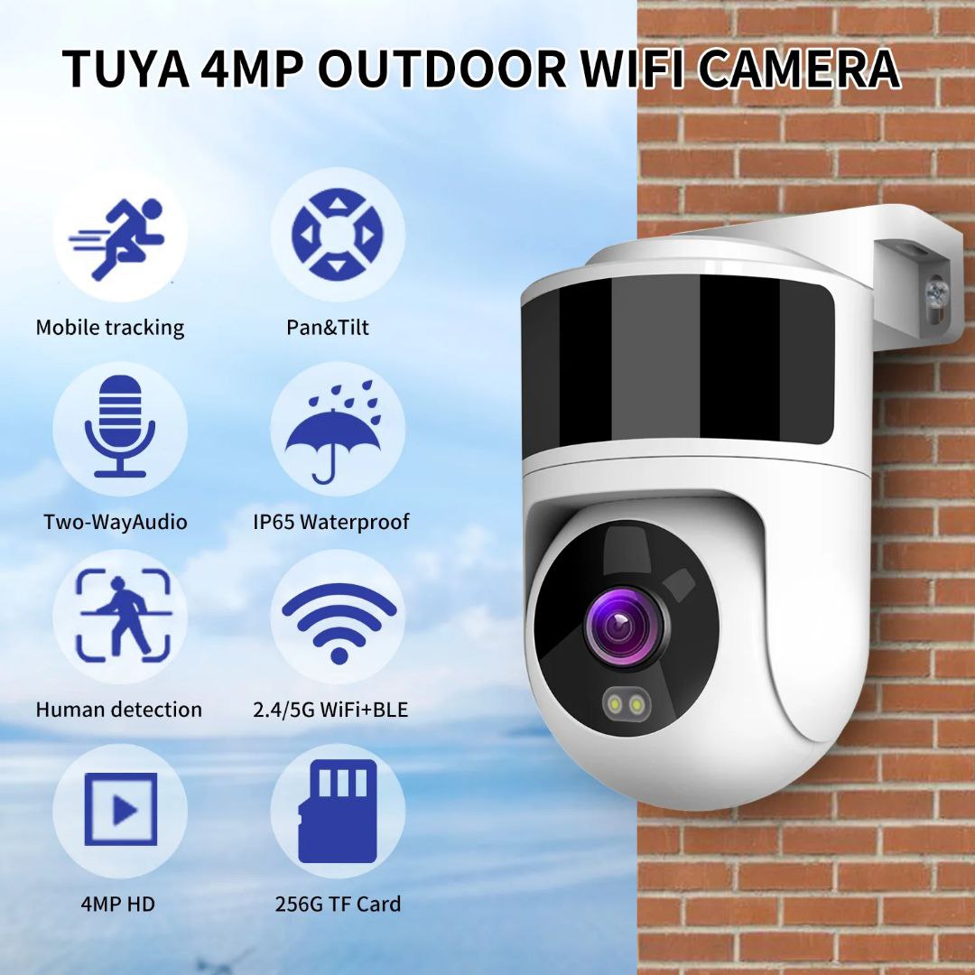 Câmera Tuya Smart WiFi de 2MP e 4MP com sensor PTZ de 2 polegadas