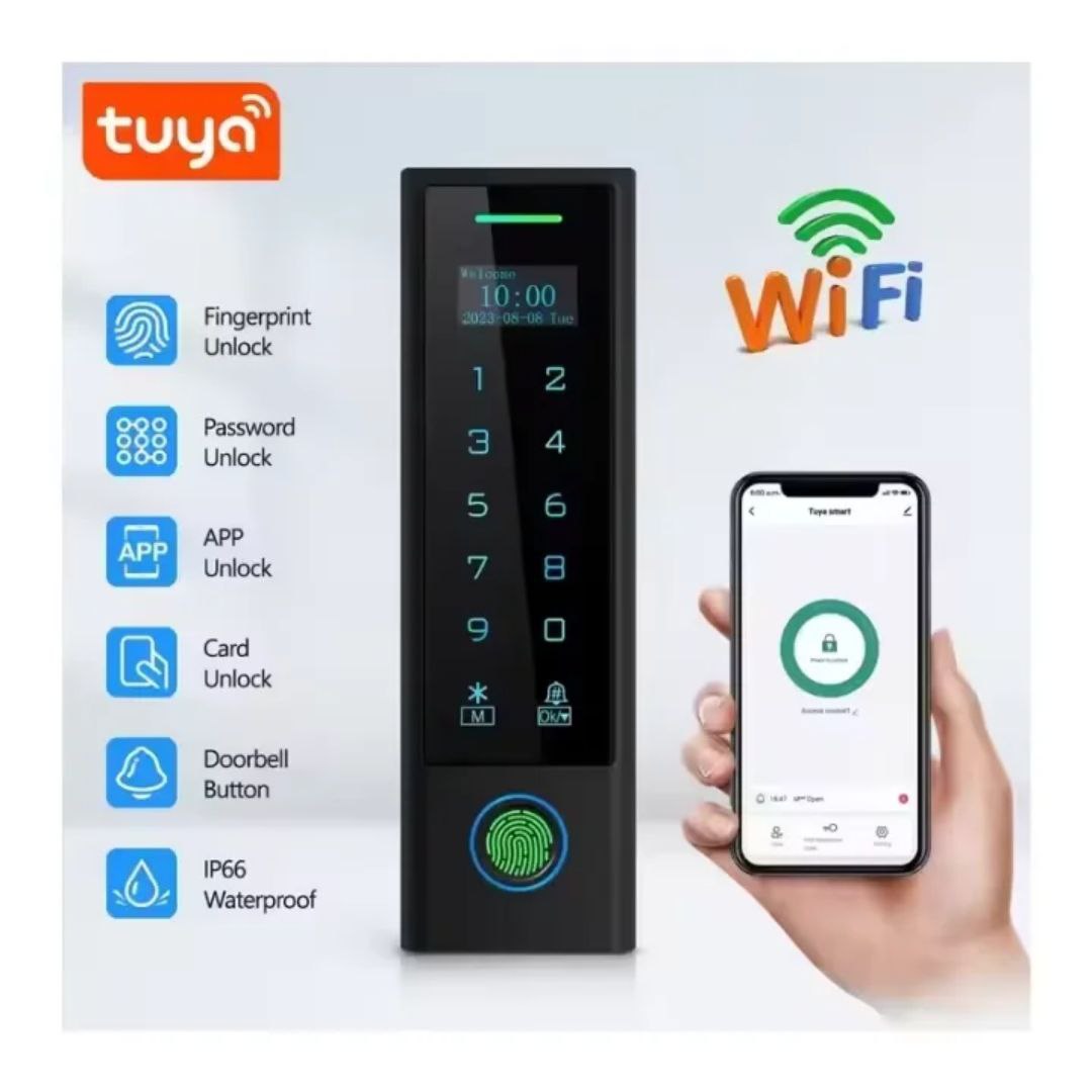 Controle de Acesso Inteligente Tuya com WiFi e Display OLED à Prova d'Água