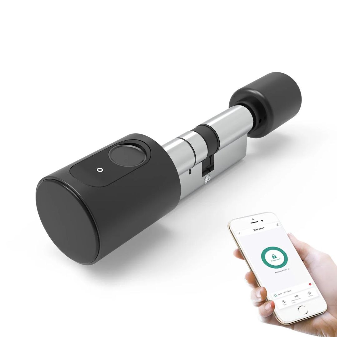 Fechadura de porta inteligente Tuya com cilindro Bluetooth