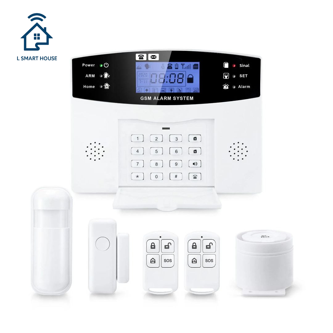 Alarme residencial GSM Tuya WiFi 200 sem fio e com 8 zonas com fio