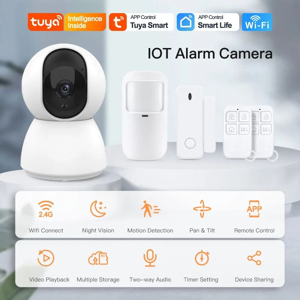 Câmera Wi-Fi Tuya Smart de 4 MP com sistema de alarme IoT