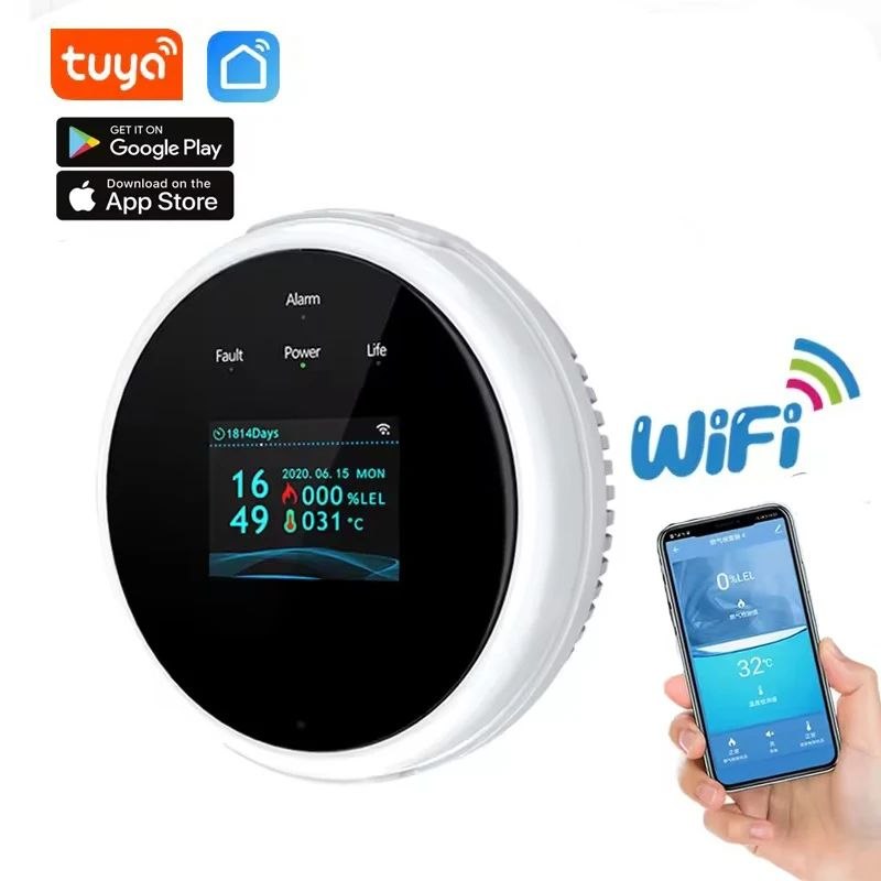 Sensor de Gás Wi-Fi Tuya Smart