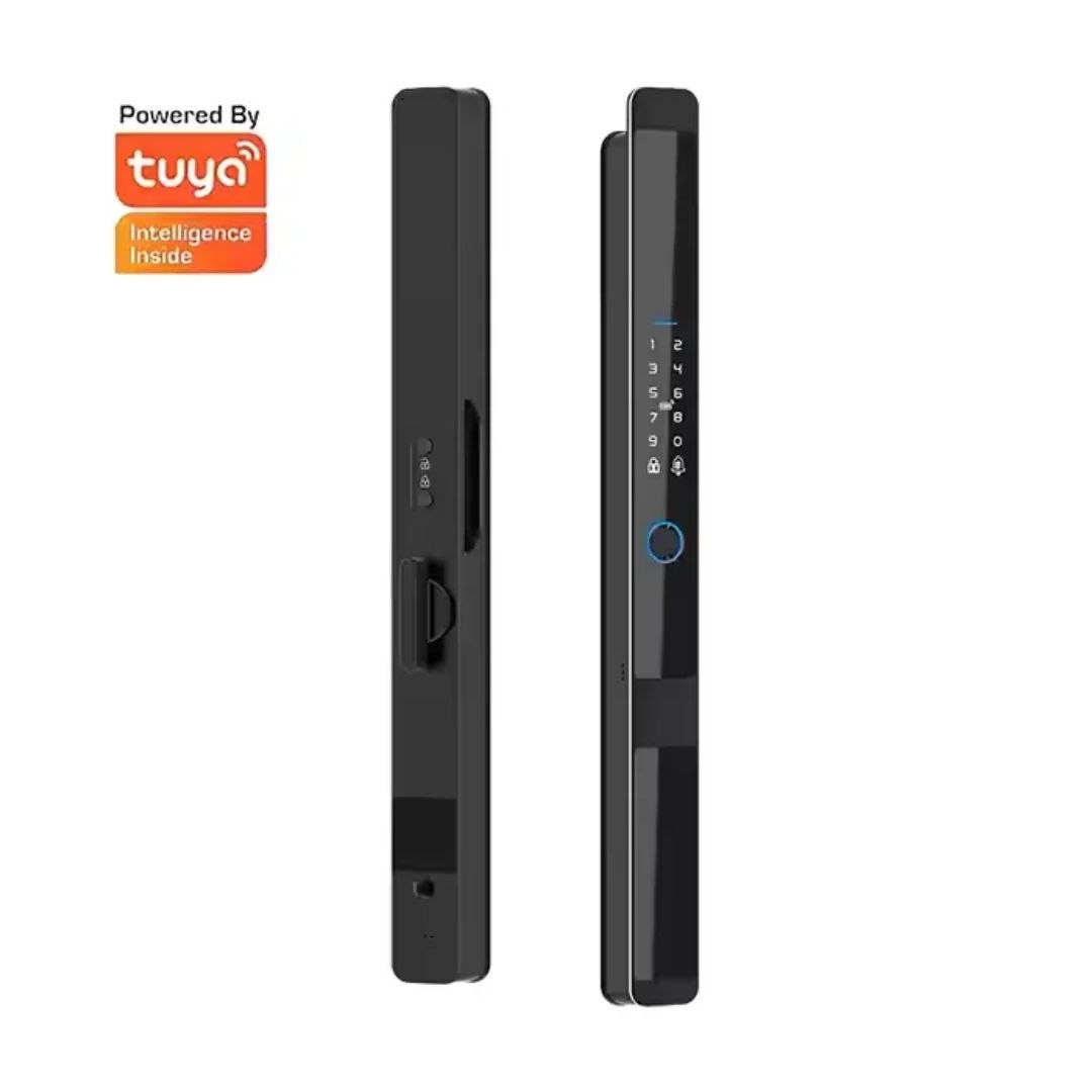 Fechadura de Porta Automática Impermeável com Leitor de Impressão Digital Tuya WiFi