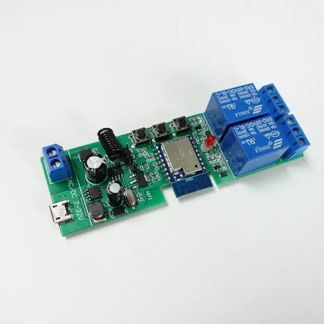 Relé Inteligente Wi-Fi Tuya Smart para Abertura de Portas – 2 Canais com RF433