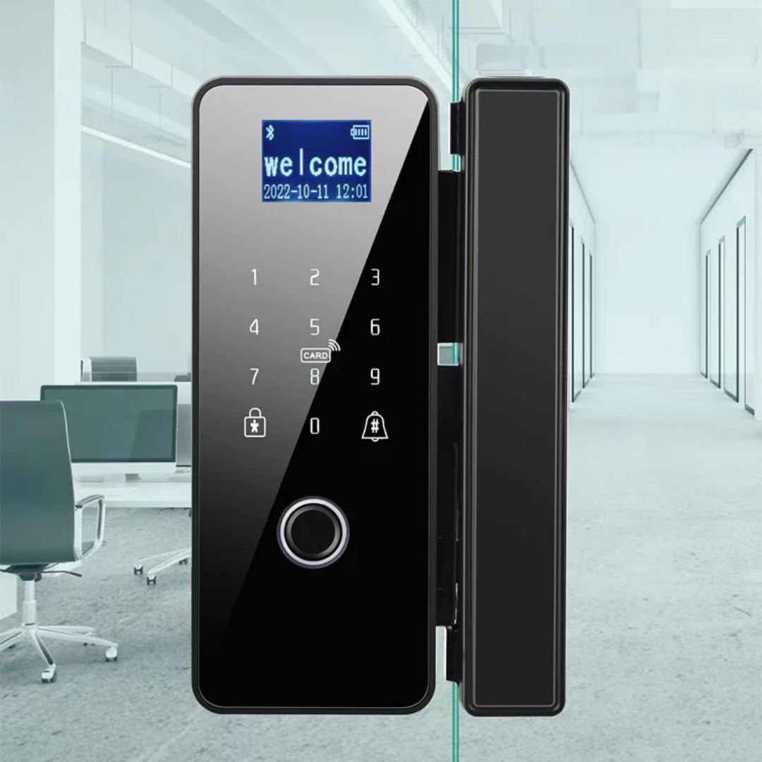 Fechadura Inteligente Tuya com Bluetooth e Tela para Porta de Vidro
