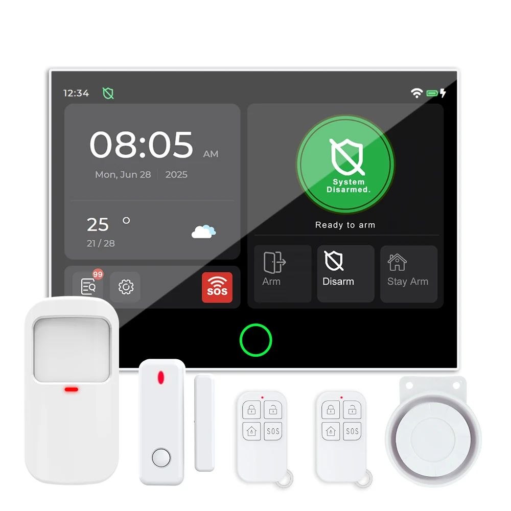 Kit de Sistema de Alarme Residencial Tuya Smart WiFi 4G GSM